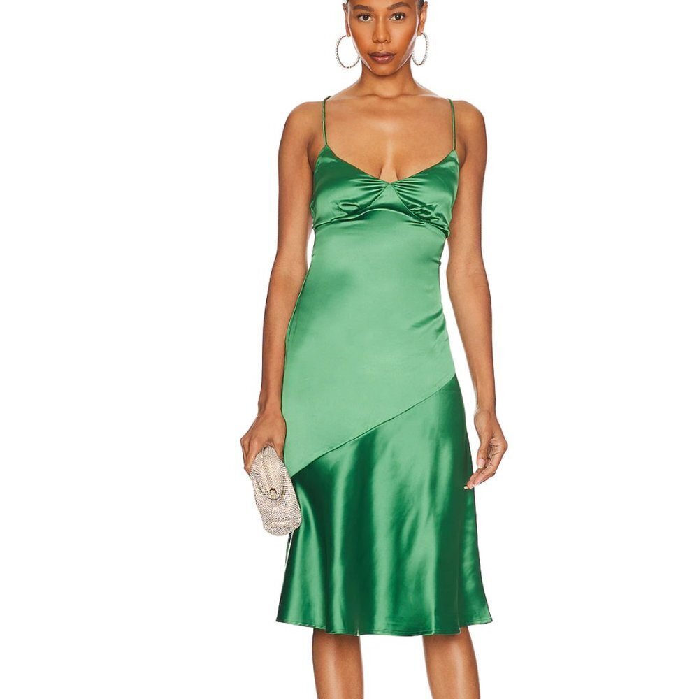 NWOT MORE TO COME Abbey Midi Dress in Emerald Green Small